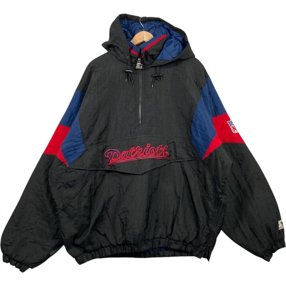 STARTER New England Patriots Black Blue Red Pullover Jacket